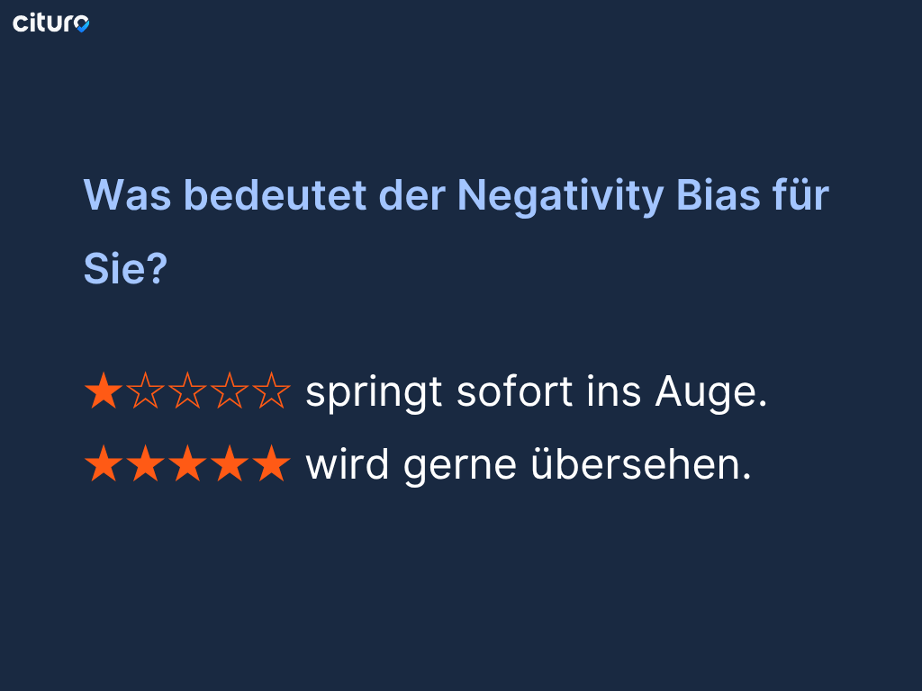 Infografik "Was bedeutet der Negativity Bias für Sie?"
