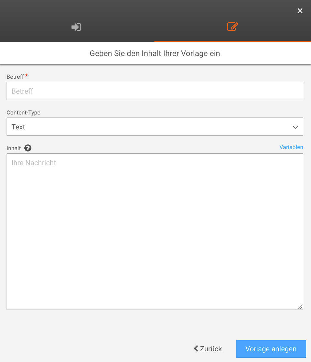 E-Mail Textvorlage erstellen