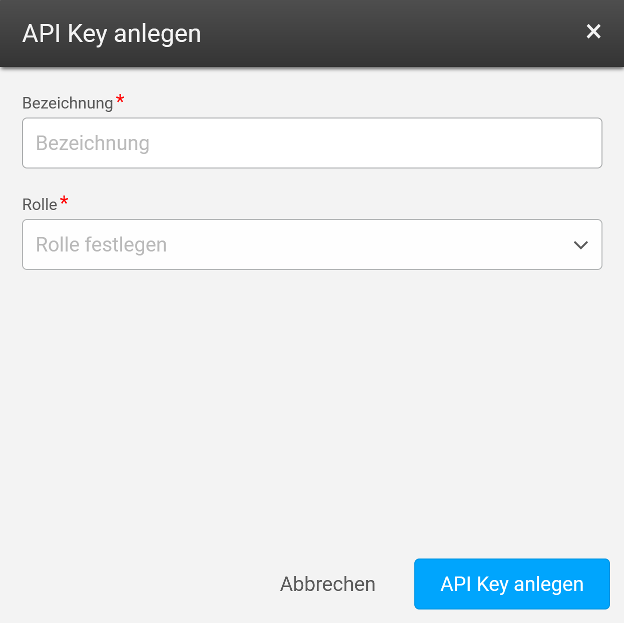 API Schlüssel anlegen