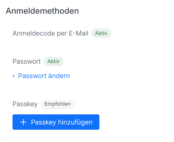 anmeldemethoden Anmeldemethoden