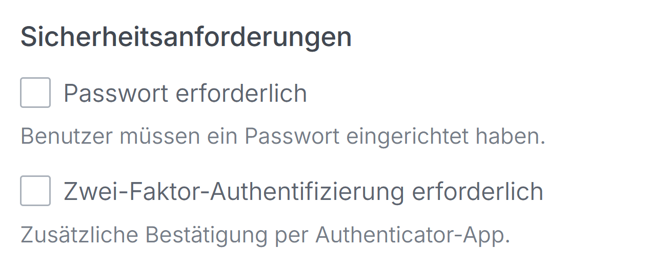 Sicherheitsanforderungen Sicherheitsanforderungen