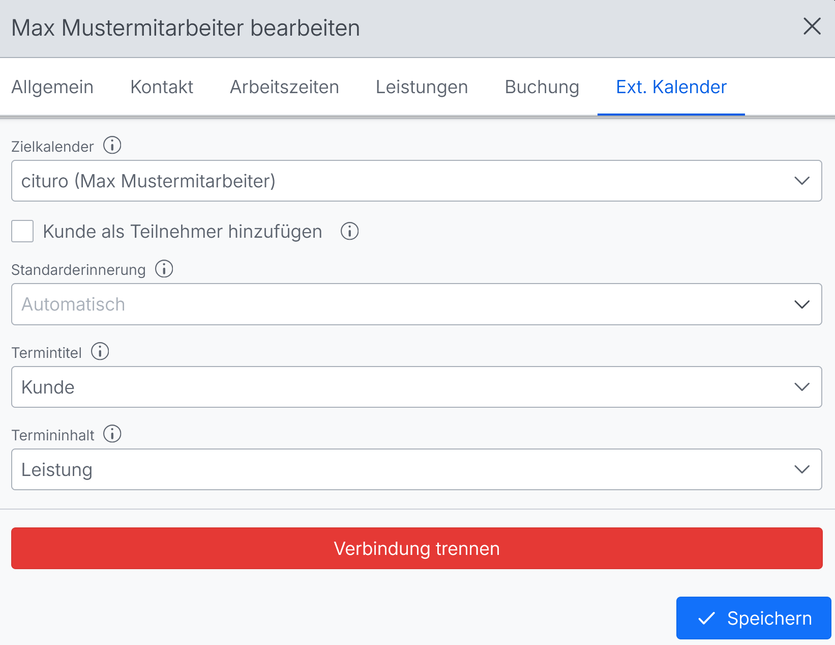 kalendersynchronisierung-trennen Verbindung trennen