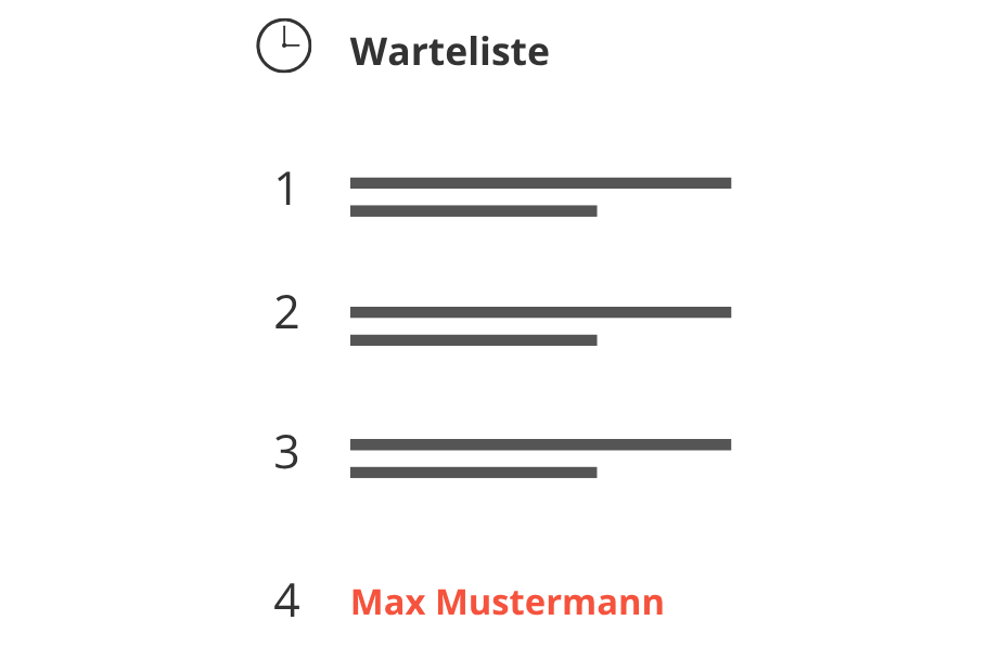 Warteliste für Einzelleistungen